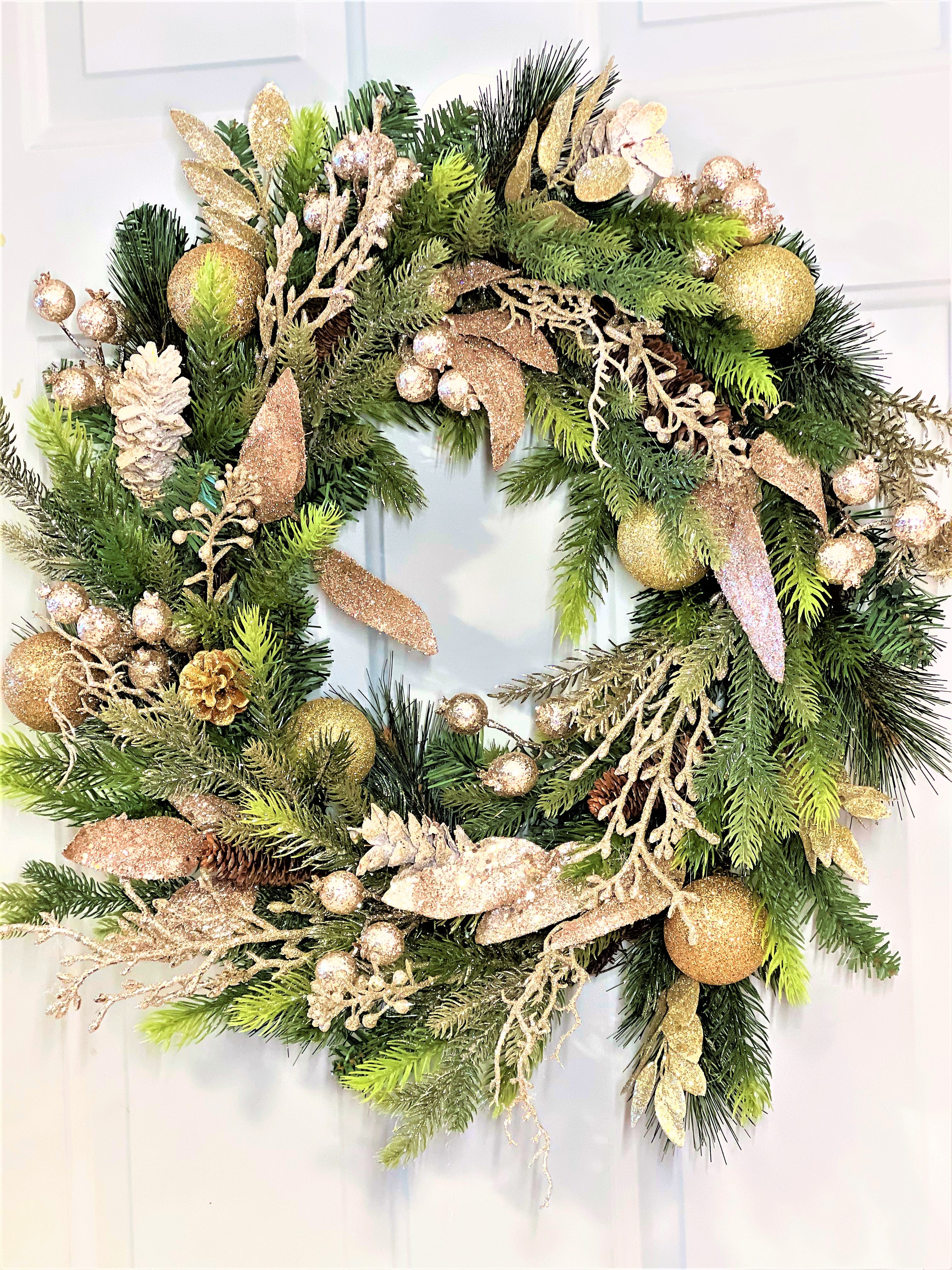 Holiday Wreath- Be Merry Christmas Wreath 24 " Diameter