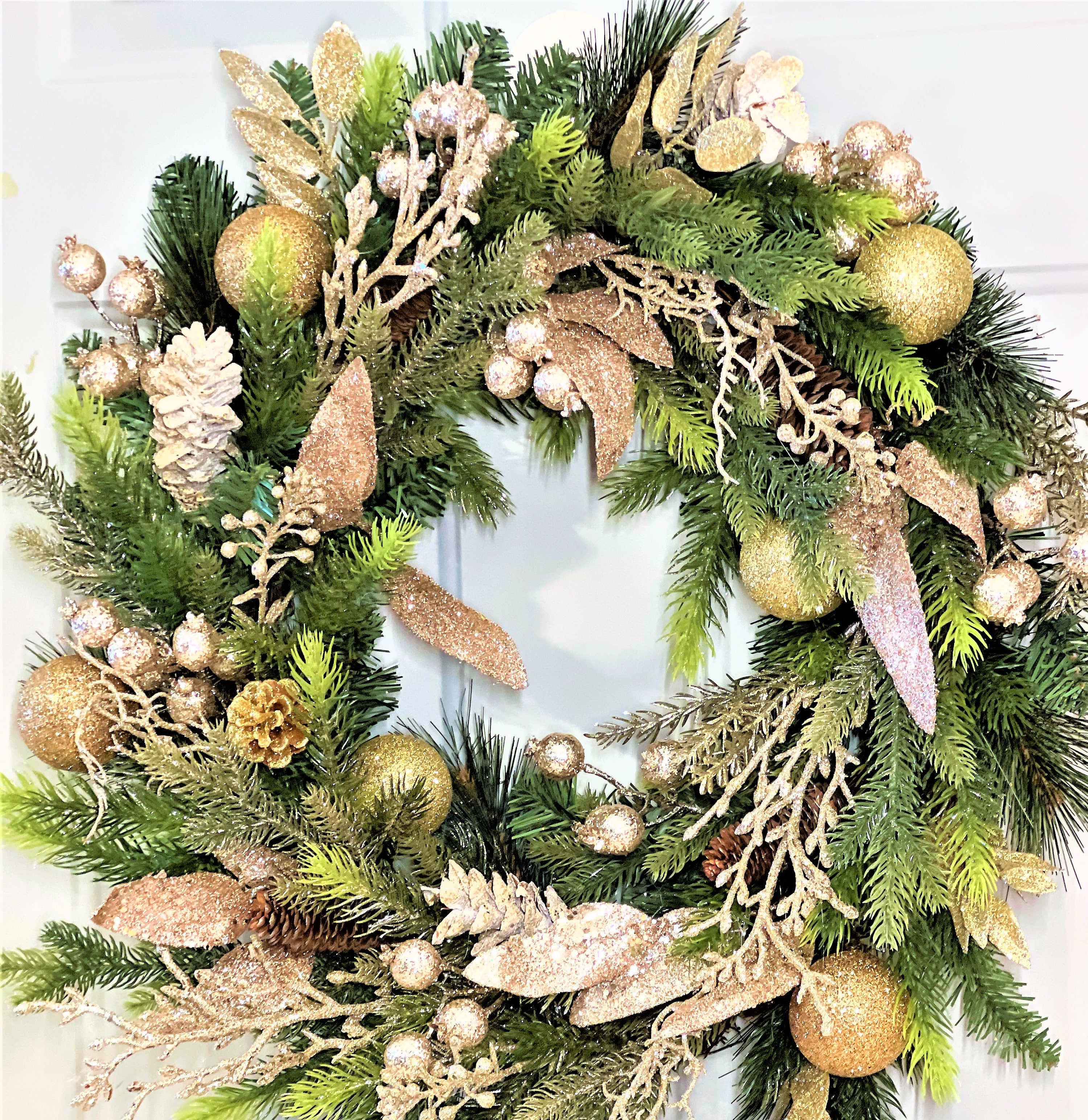 Holiday Wreath- Be Merry Christmas Wreath 24 " Diameter