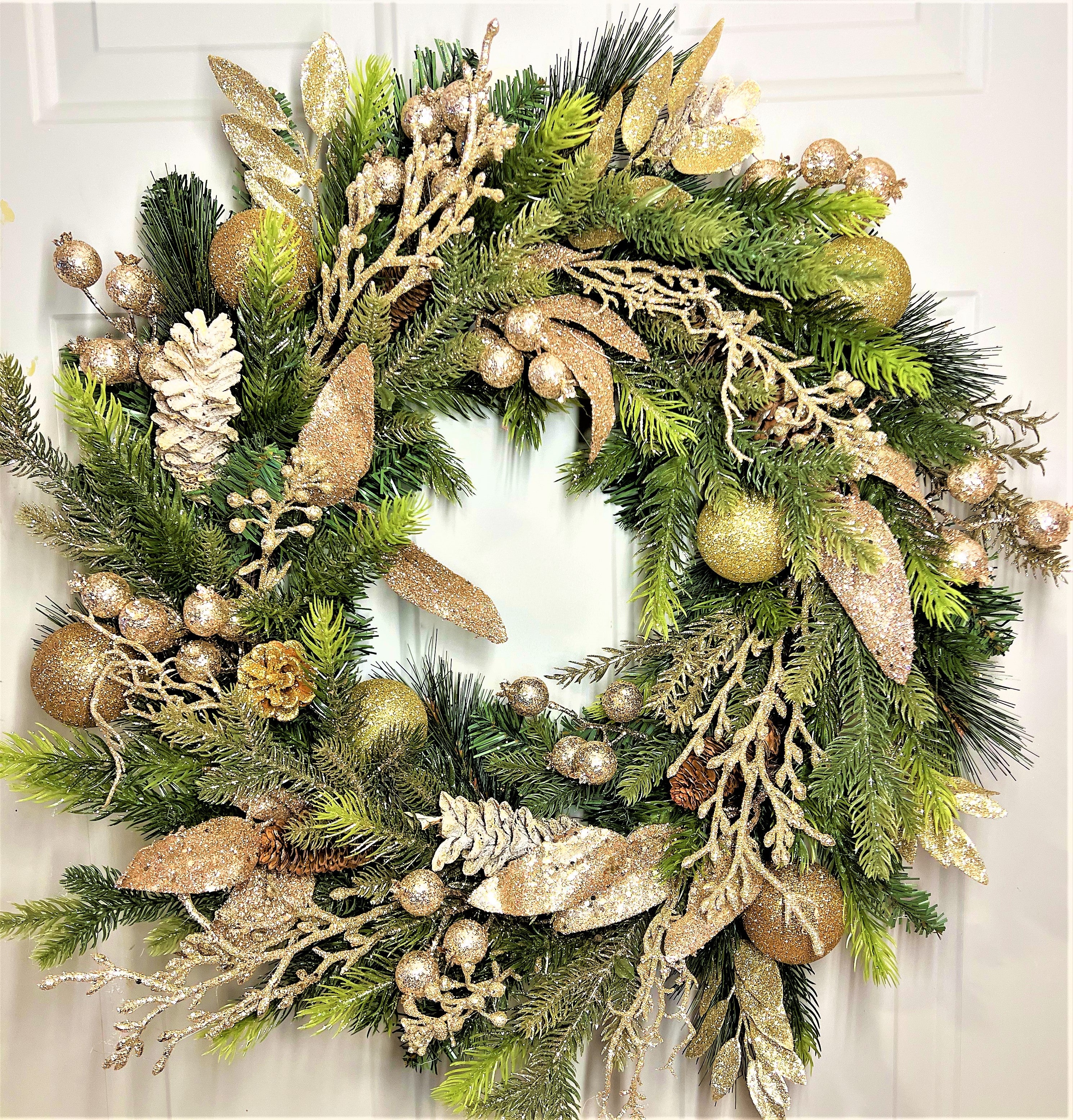 Holiday Wreath- Be Merry Christmas Wreath 24 " Diameter