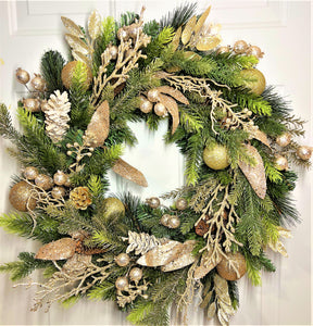 Holiday Wreath- Be Merry Christmas Wreath 24 " Diameter