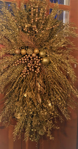 Gold Berry Swag Wreath 35" x 15"
