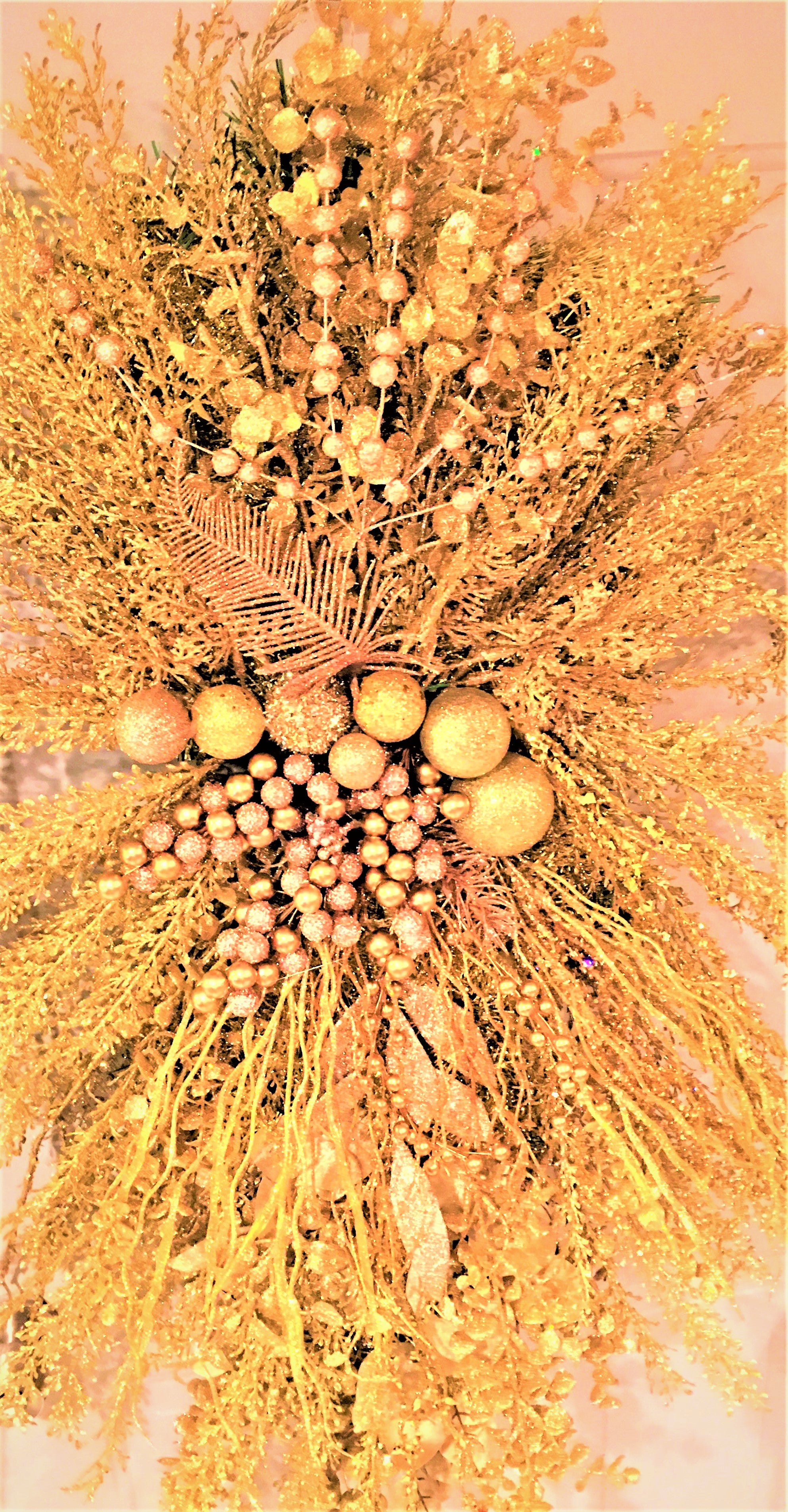 Gold Berry Swag Wreath 35" x 15"