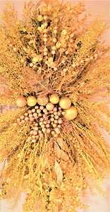 Gold Berry Swag Wreath 35" x 15"