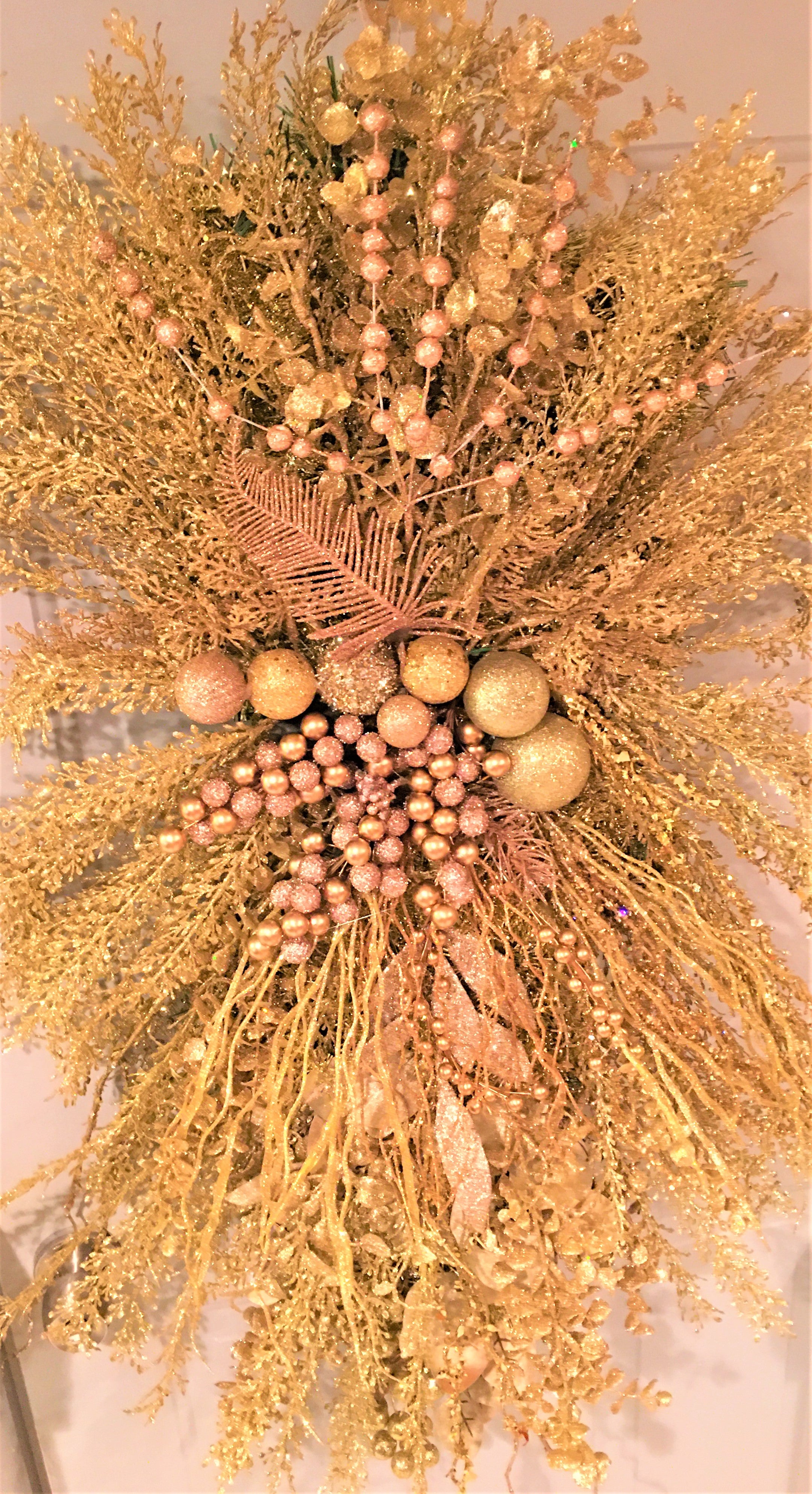 Gold Berry Swag Wreath 35" x 15"