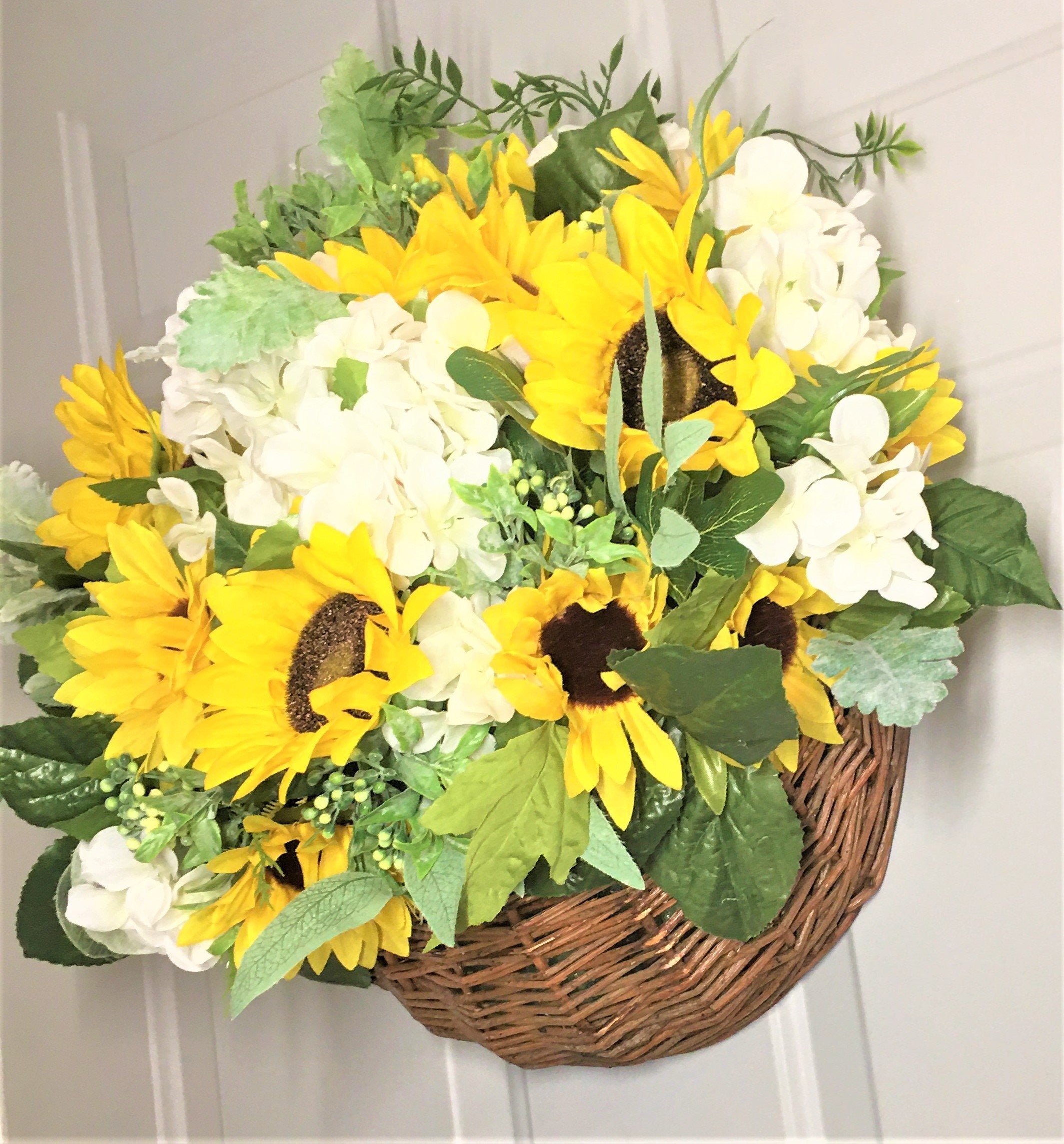 Wreath- Sun Flower Basket Wreath 18" x 20"