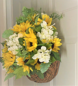 Wreath- Sun Flower Basket Wreath 18" x 20"