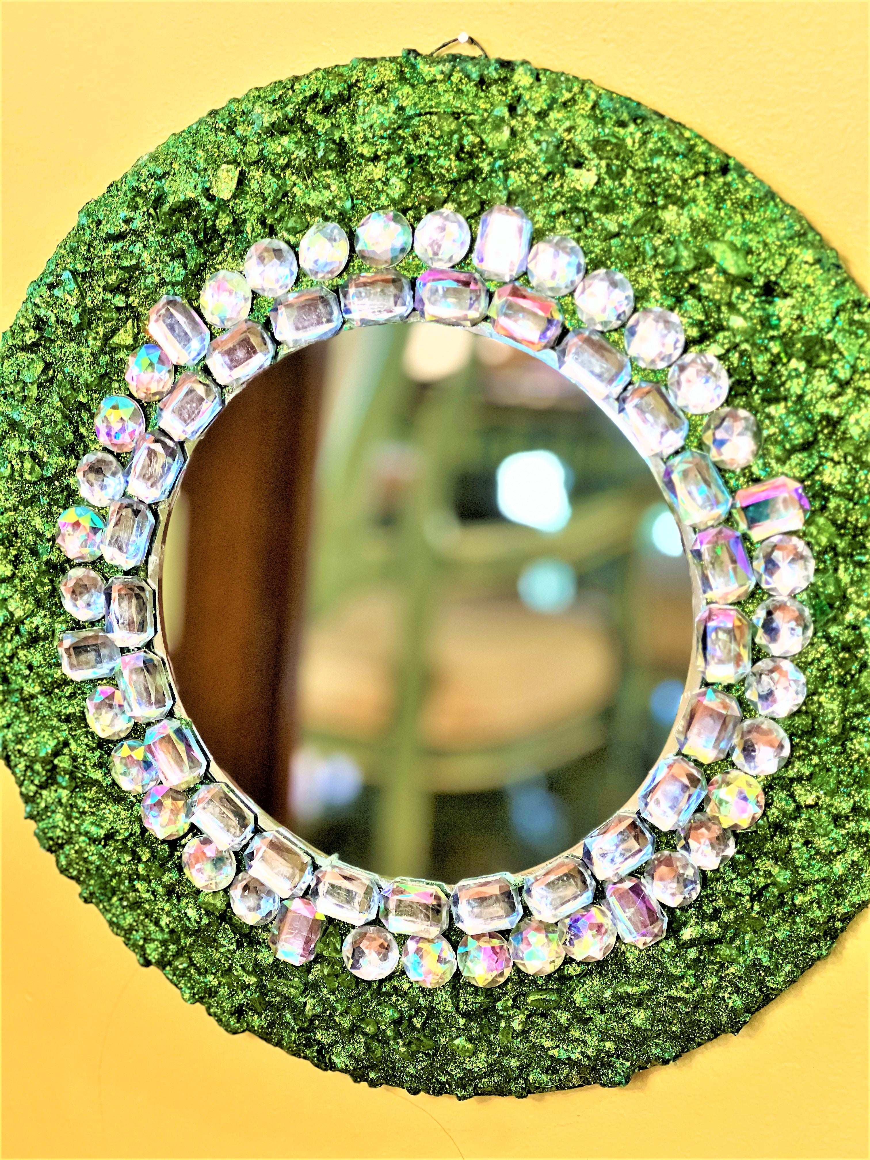 Customized Mirror -Modern Round Art décor Mirror- Valentine Mirror- 14 Inches Round