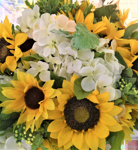 Wreath- Sun Flower Basket Wreath 18" x 20"
