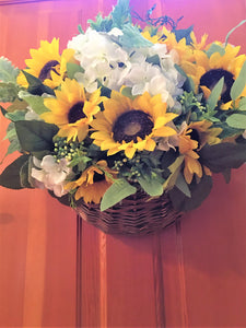 Wreath- Sun Flower Basket Wreath 18" x 20"