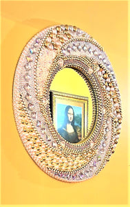 Mirror-Bejeweled Round-Wall Mirror- Home Décor- 20 Inches