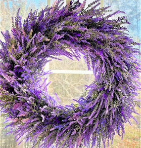 Spring -Summer-Fall Wreath, Lavender Wreath 28"X6" Depth