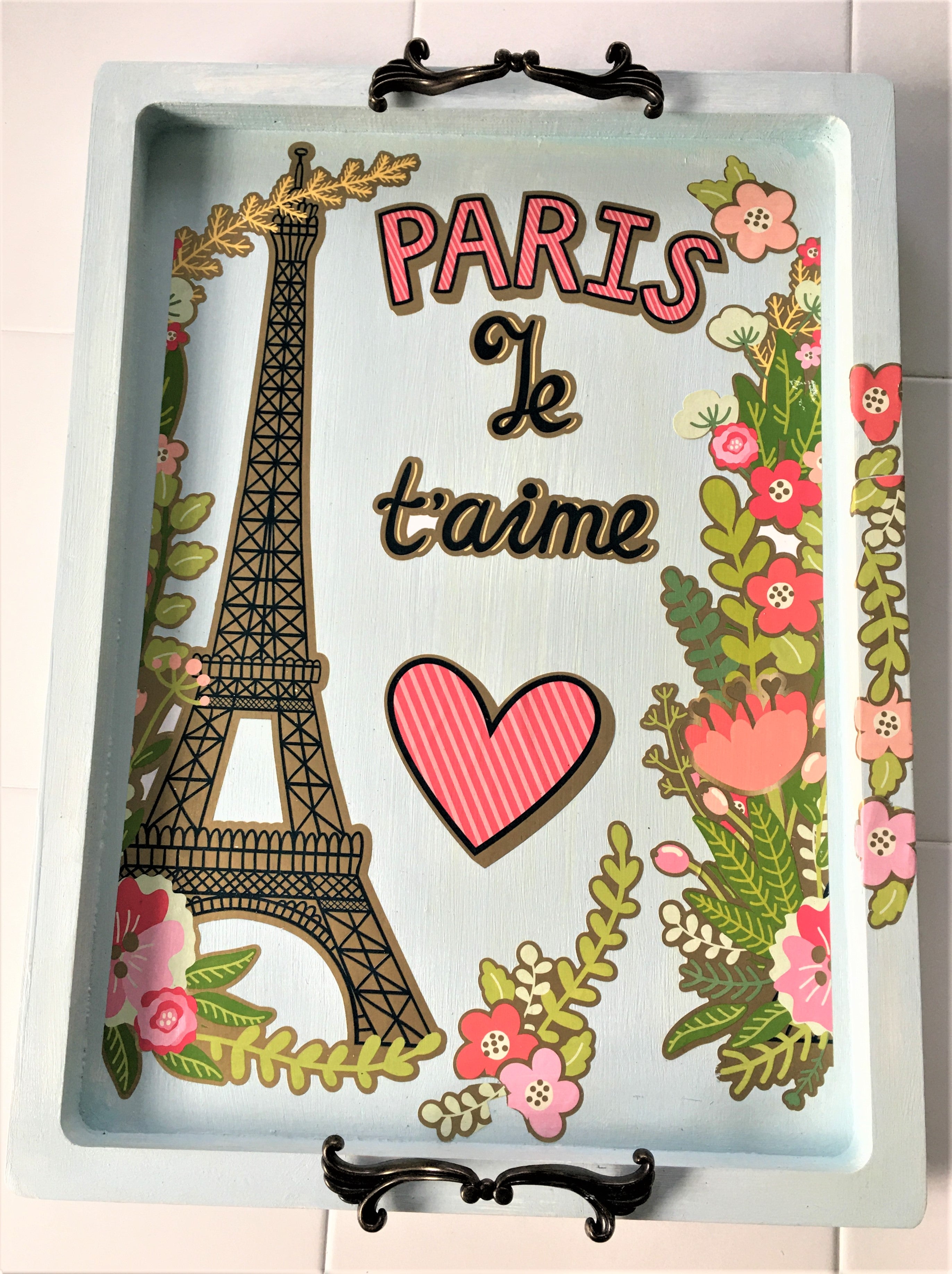 Paris Je t'aime Serving Tray, 18" L  14" W X 1" H