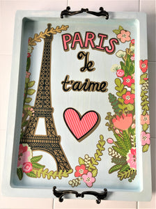 Paris Je t'aime Serving Tray, 18" L  14" W X 1" H