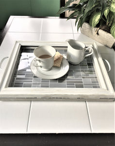 White Washed Serving Tray 16" L X 13" W X 2" H