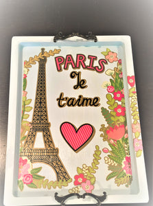 Paris Je t'aime Serving Tray, 18" L  14" W X 1" H