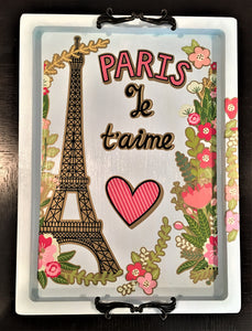 Paris Je t'aime Serving Tray, 18" L  14" W X 1" H