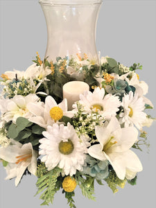 Spring Summer Everyday Flower Centerpiece, 18" Diameter X 9 " depth