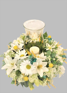 Spring Summer Everyday Flower Centerpiece, 18" Diameter X 9 " depth