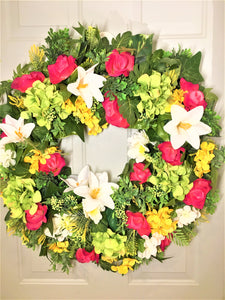 Spring, Summer,  Home Décor Easter Wreath, 30" X 6" depth