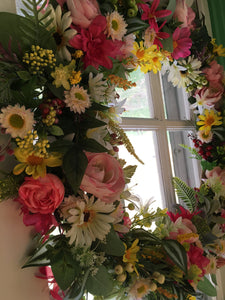 Luxury Floral Wreath- Spring-Summer  30"