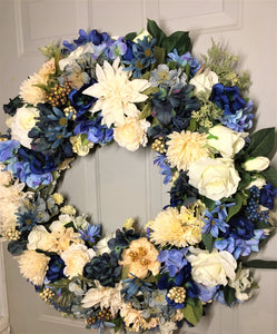 Blue Oasis Luxury Wreath 30"