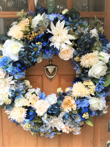 Blue Oasis Luxury Wreath 30"