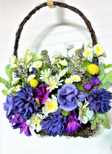 Spring bloom Basket Wreath 23" X 15"