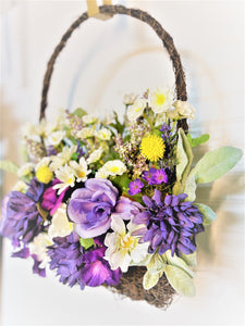 Spring bloom Basket Wreath 23" X 15"