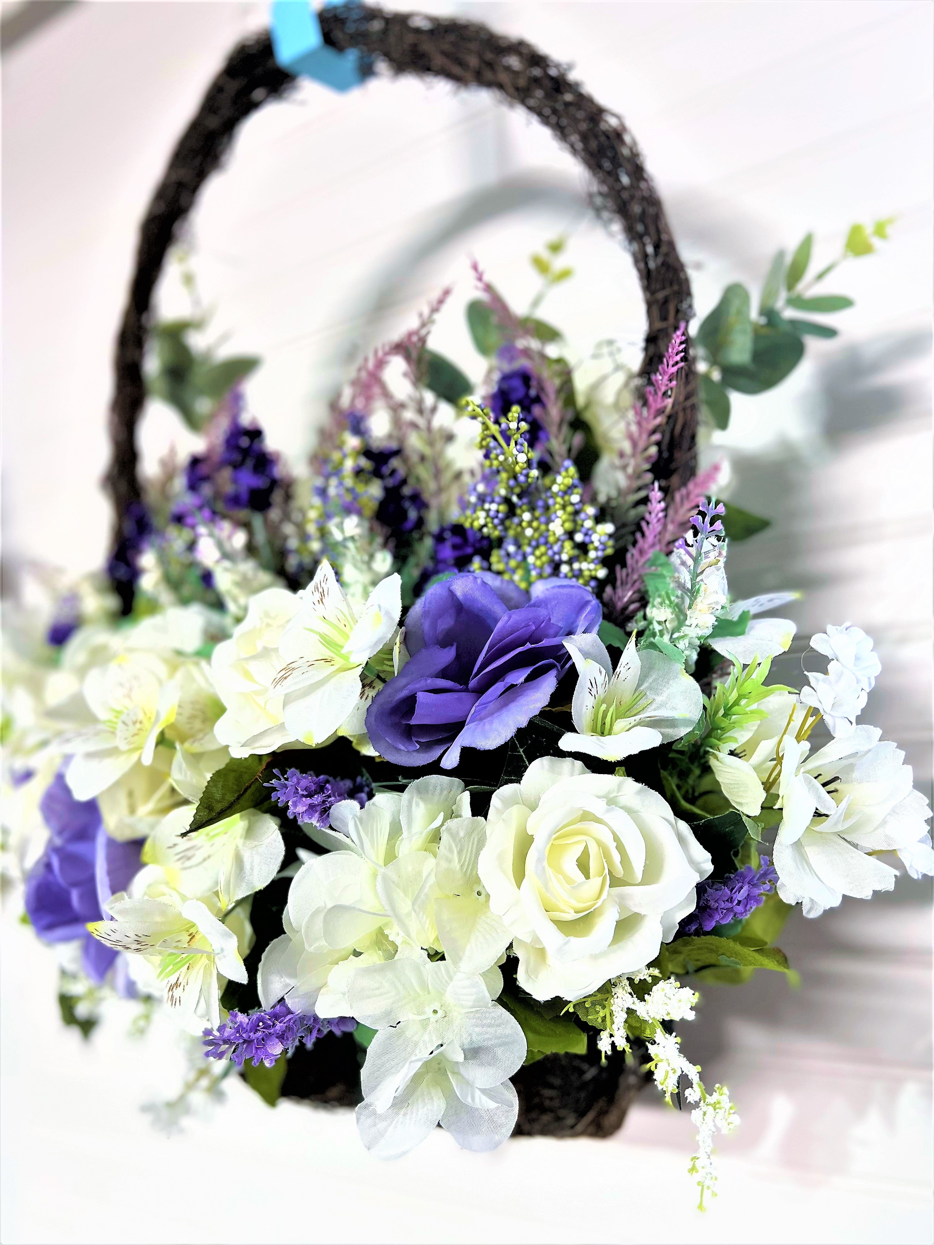 Spring/Summer flower basket, 22"LX7" depth