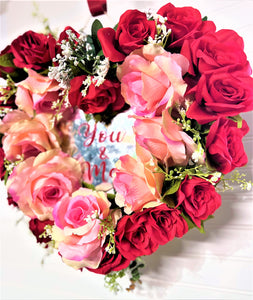 You & Me Valentine Wreath, 18" X 5" Depth