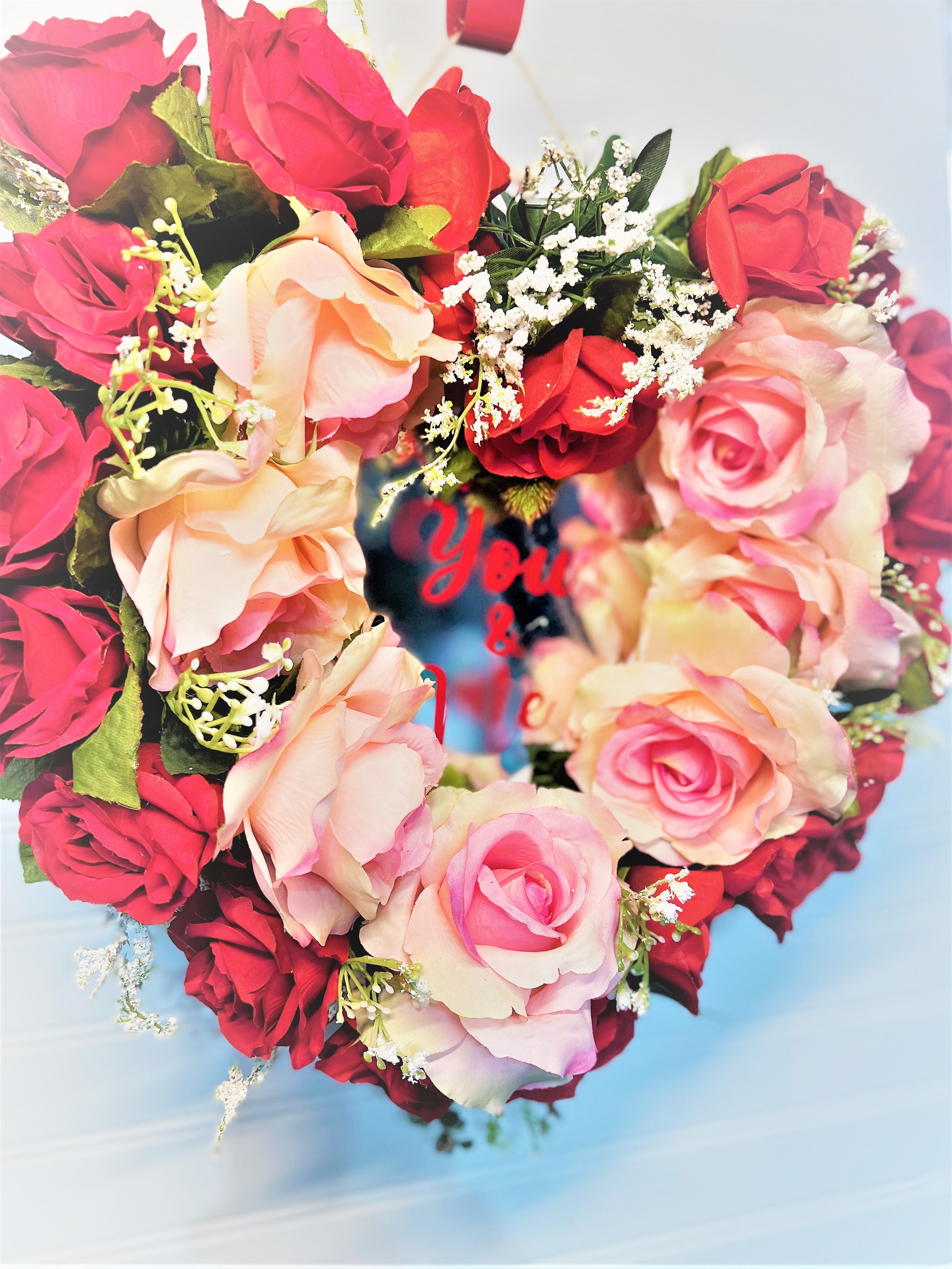 You & Me Valentine Wreath, 18" X 5" Depth
