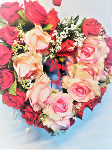 You & Me Valentine Wreath, 18" X 5" Depth