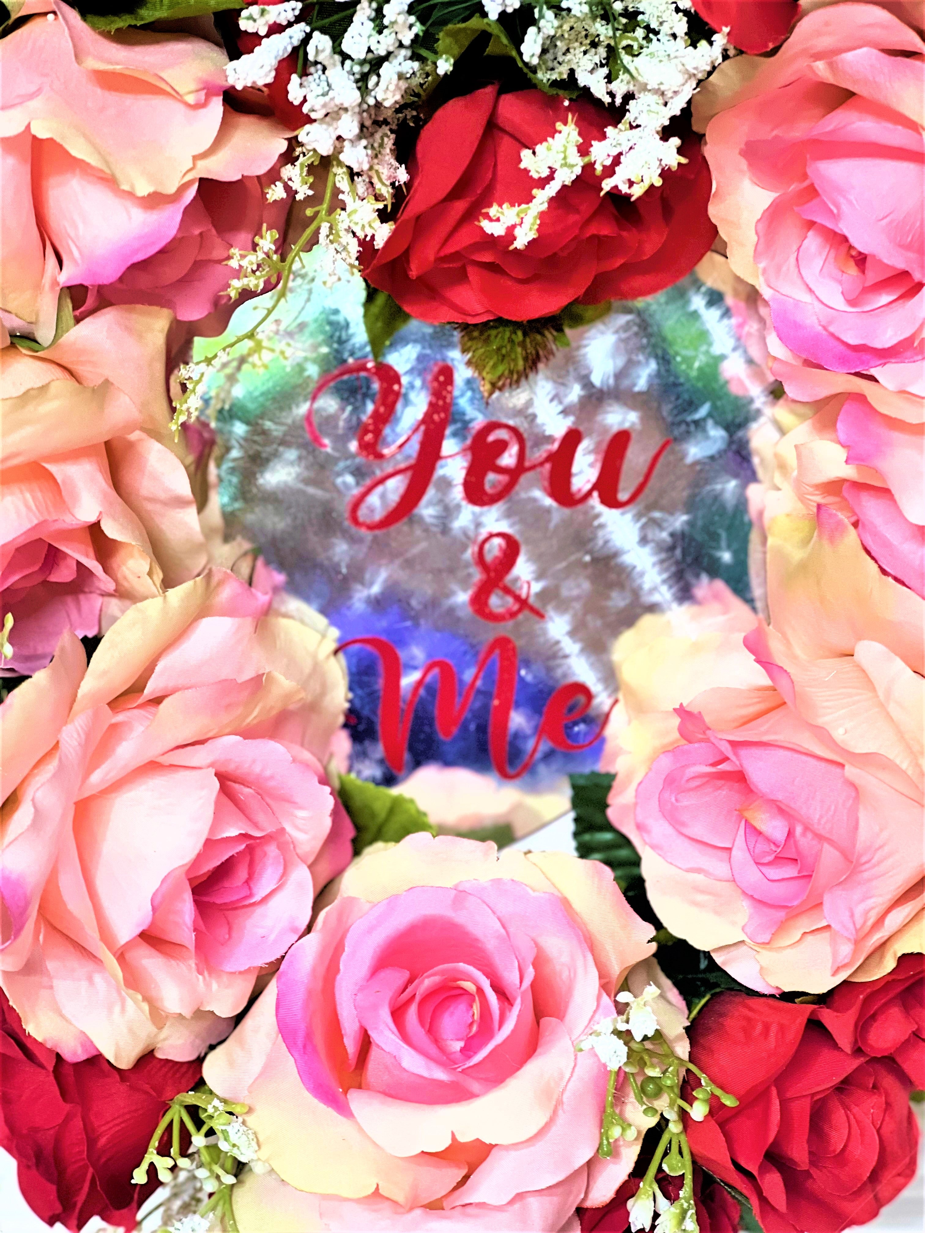 You & Me Valentine Wreath, 18" X 5" Depth