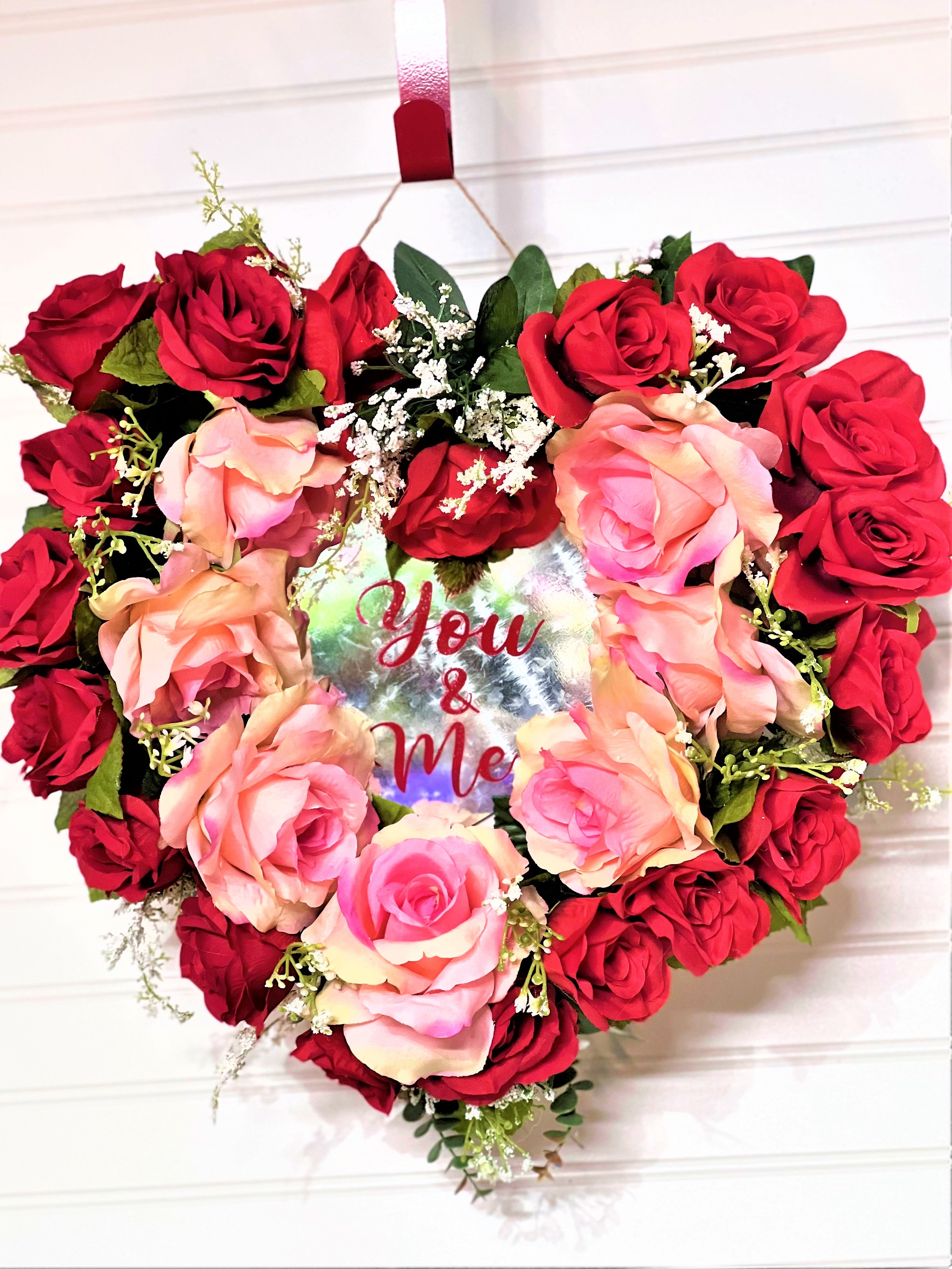 You & Me Valentine Wreath, 18" X 5" Depth