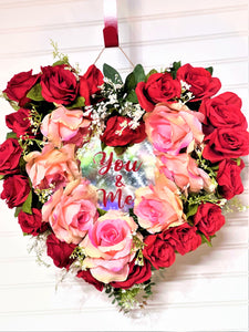 You & Me Valentine Wreath, 18" X 5" Depth