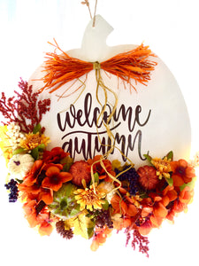 Welcome Autumn Pumpkin Wreath 20" L x 20" W