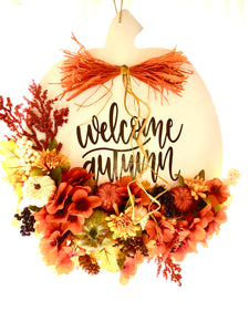 Welcome Autumn Pumpkin Wreath 20" L x 20" W