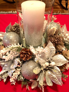 Classic Holiday Centerpiece With Glass15"x 9"