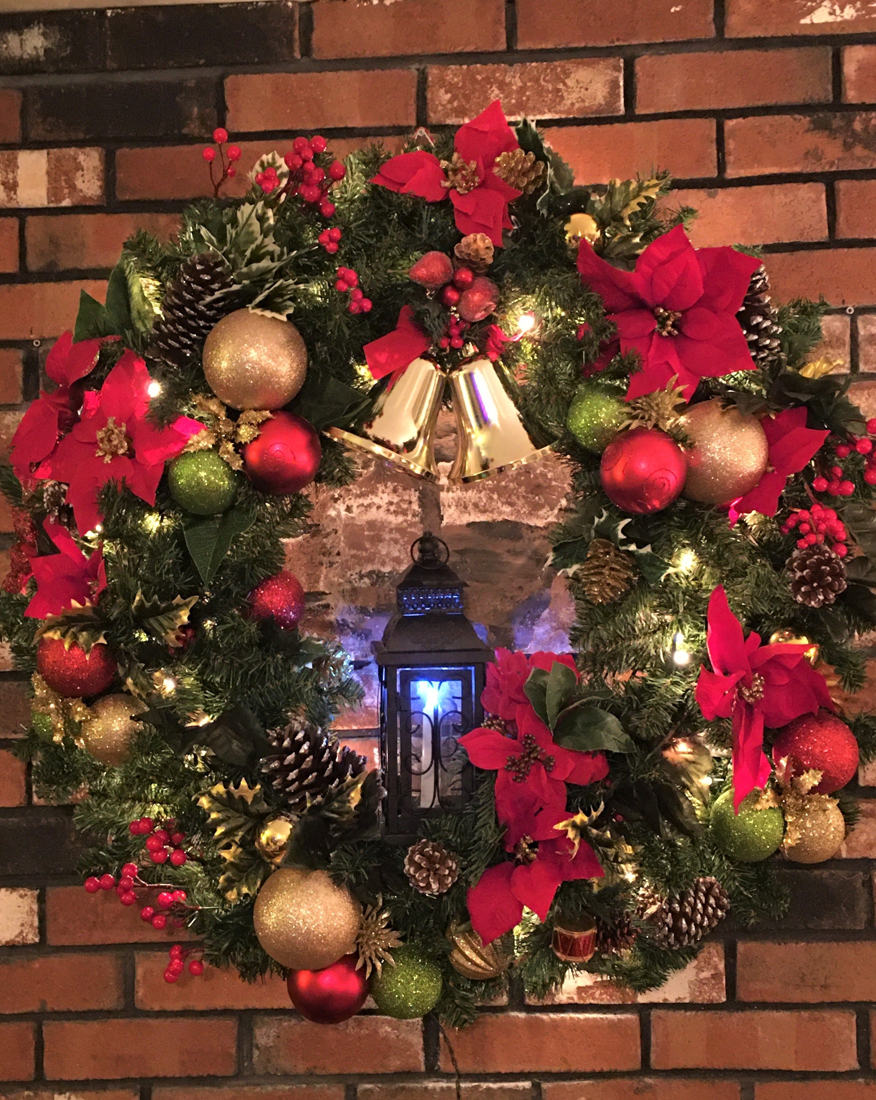 All I Want For Christmas Wreath With LED Lantern Candle