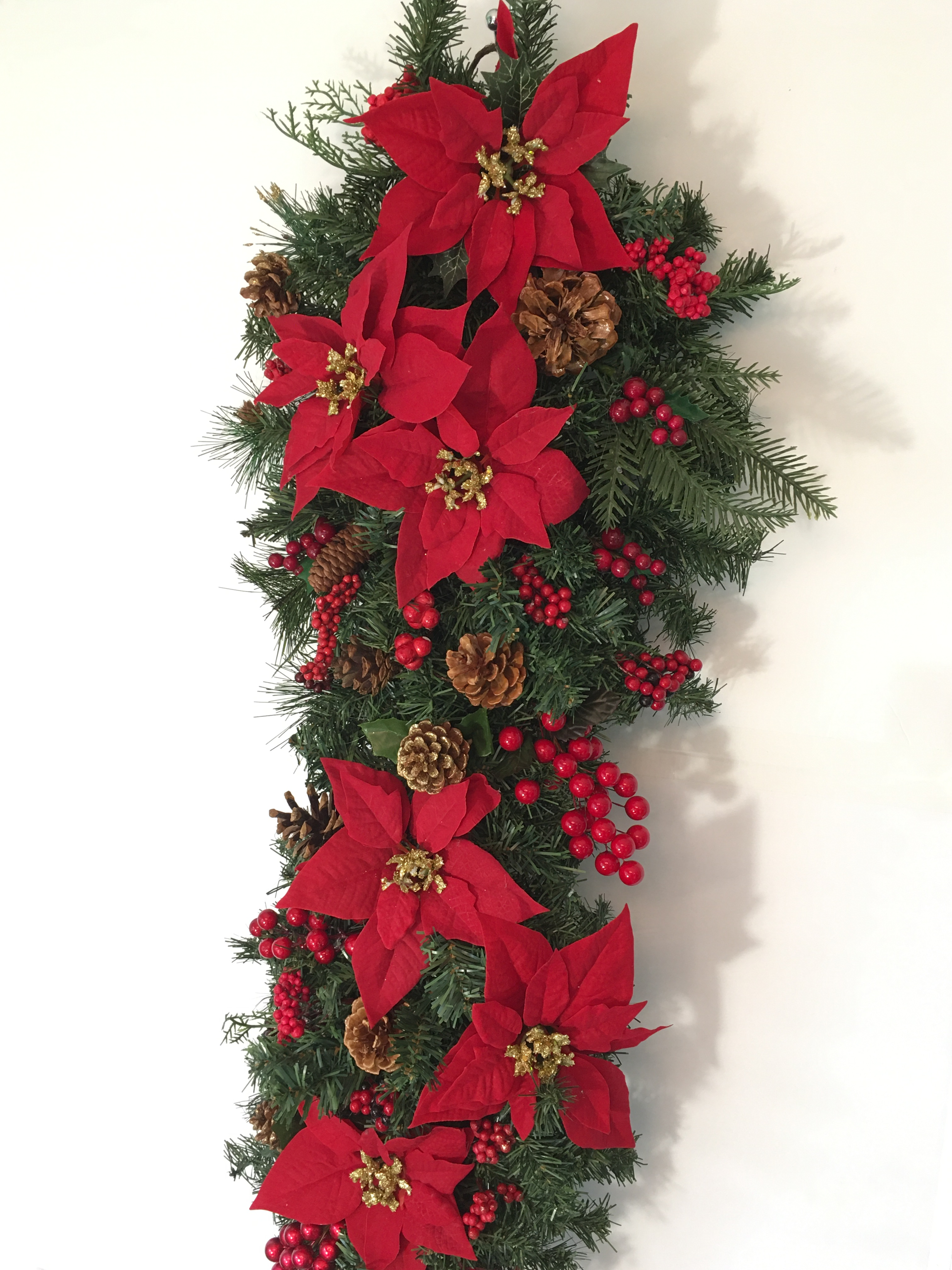 Red & Gold Berries Swag 30"x 15"