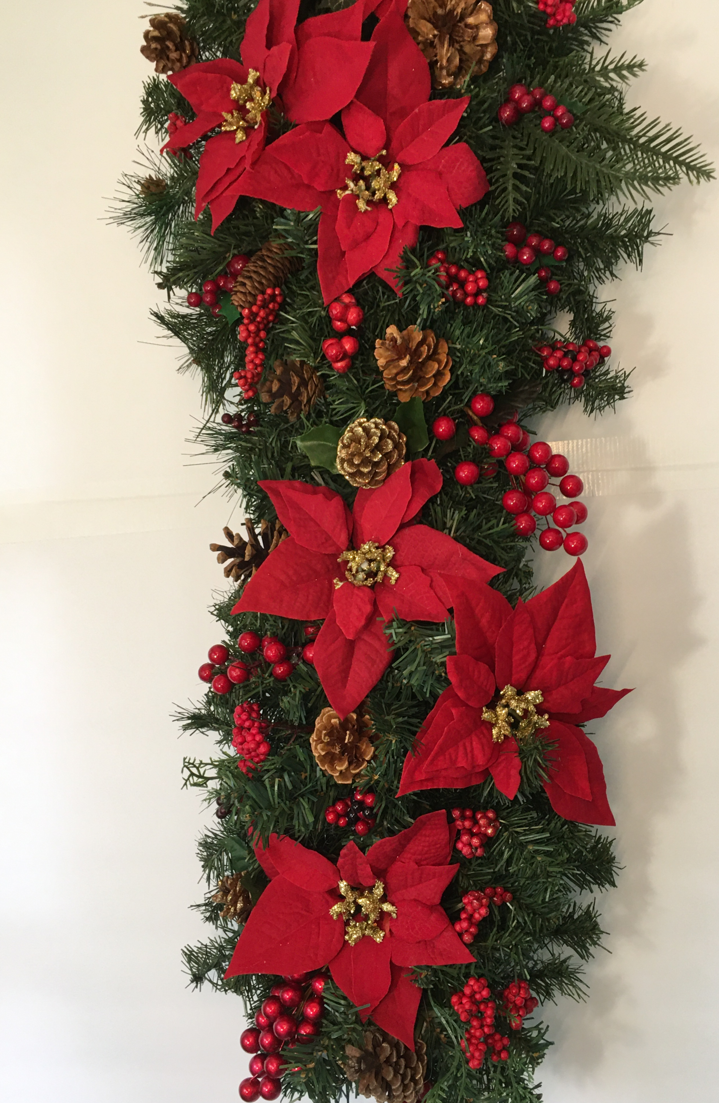 Red & Gold Berries Swag 30"x 15"
