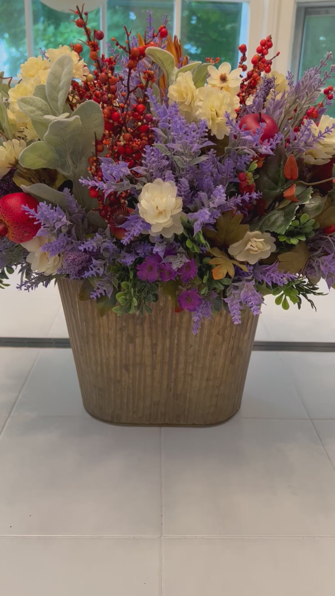 Fall Décor- Floor Fall flower arrangement- Large table Centerpiece  23" L X 18" W X 20" H