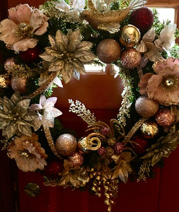 Winter Glam Wreath With Lights 26 "