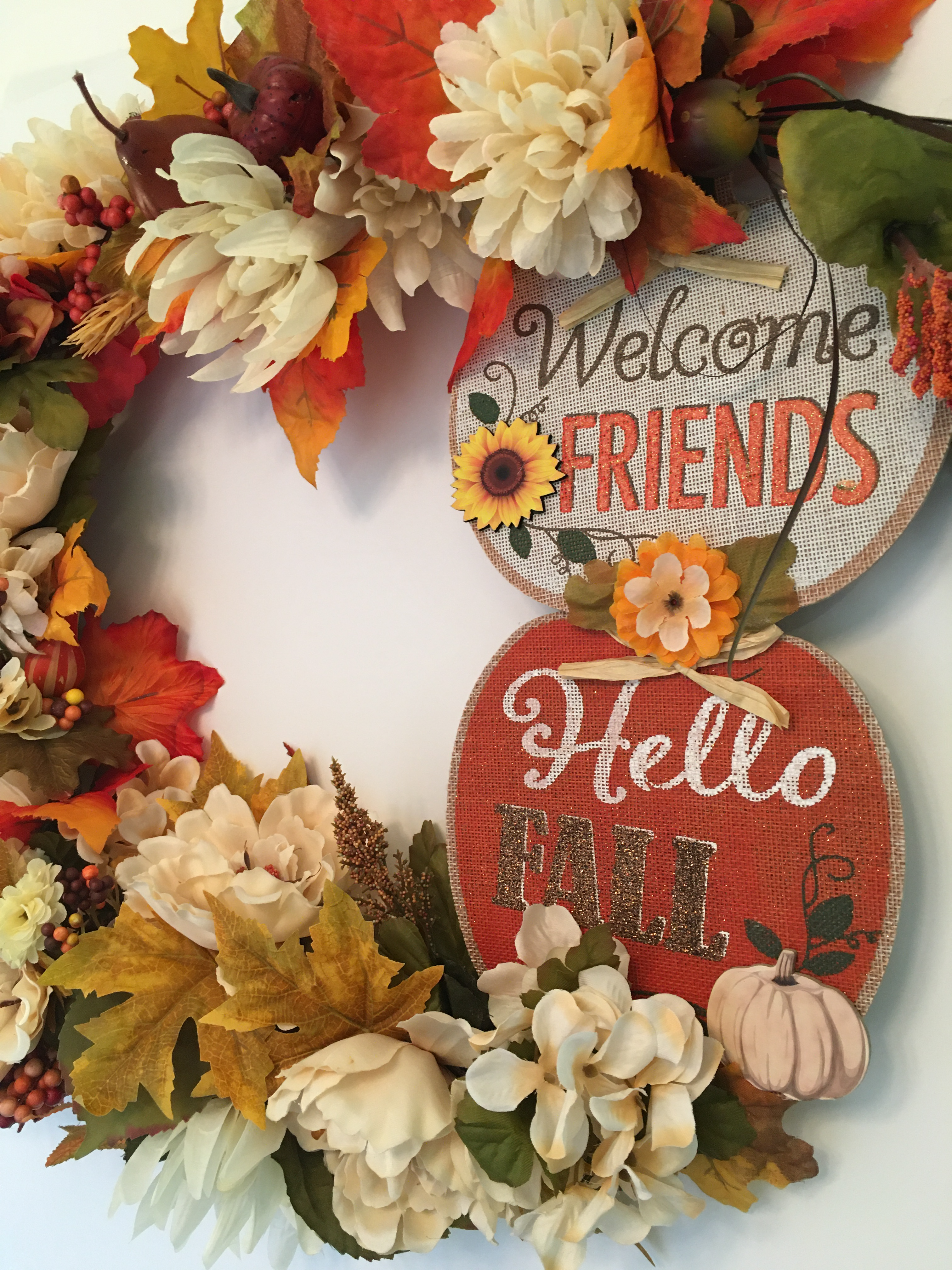 Welcome Friends, Hello Fall Wreath 20"