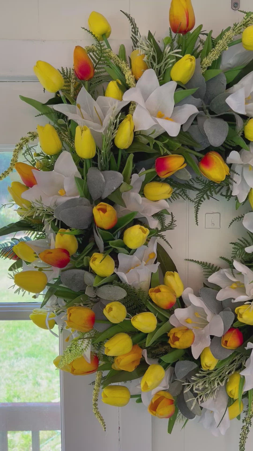 Spring Wreath- Tulip & Lilies Wreath 26"